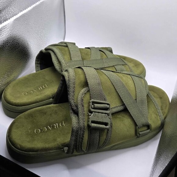 New DRACO Olive Green Slides, Size 11-12 Men's Sandals - Picture 2 of 8